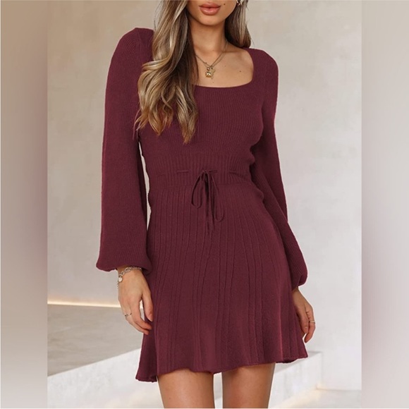 Thanth - Backless Sweater Dress - Picture 3 of 8